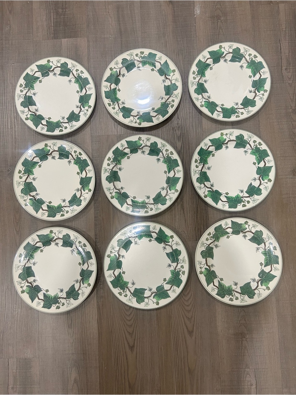 Wedgewood Napoleon Ivy Dinner Plates 10.5 Inches Set Of 9